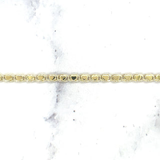 Solid 14K Yellow Gold 3mm Heart Link Bracelet, 5.5" 7" Real Gold Bracelet, Heart Bracelet, White Gold, Women, Girls