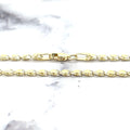 Solid 14K Yellow Gold 3mm Heart Link Necklace, 16