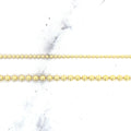 Solid 18K Yellow Gold Bead Chain with Lobster Lock, 1.5mm 2.5mm Wide, 16