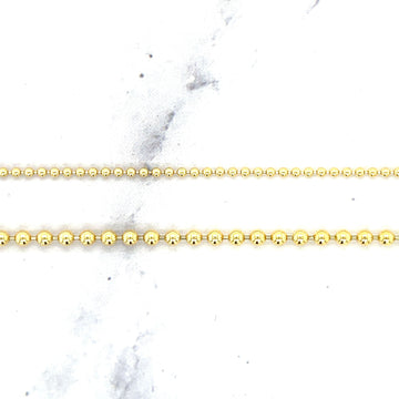 Solid 18K Yellow Gold Bead Chain with Lobster Lock, 1.5mm 2.5mm Wide, 16" 18" 20" 24", Real Gold Necklace, Ball Chain, Women Gold Chain