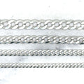 Solid 14K White Gold 2.6mm 3.6mm 4.7mm 5.7mm Comfort Curb Necklace, 16