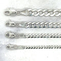 Solid 14K White Gold 2.6mm 3.6mm 4.7mm 5.7mm Comfort Curb Necklace, 16