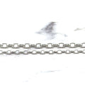 14K White Gold 3.2mm 4.6mm Lite Oval Rolo Necklace, 18