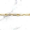 14K Yellow Gold 5.6mm Paperclip Ring Connecting Links Bracelet, 7.5