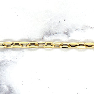 14K Yellow Gold 4.2mm Chuncky Paperclip Bracelet, 7.5" Corto Link Bracelet, Real Gold Cable Link Bracelet, Women