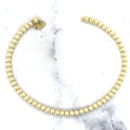 14K Yellow Gold 2mm 3mm Bead Cuff Bangle, 6.5