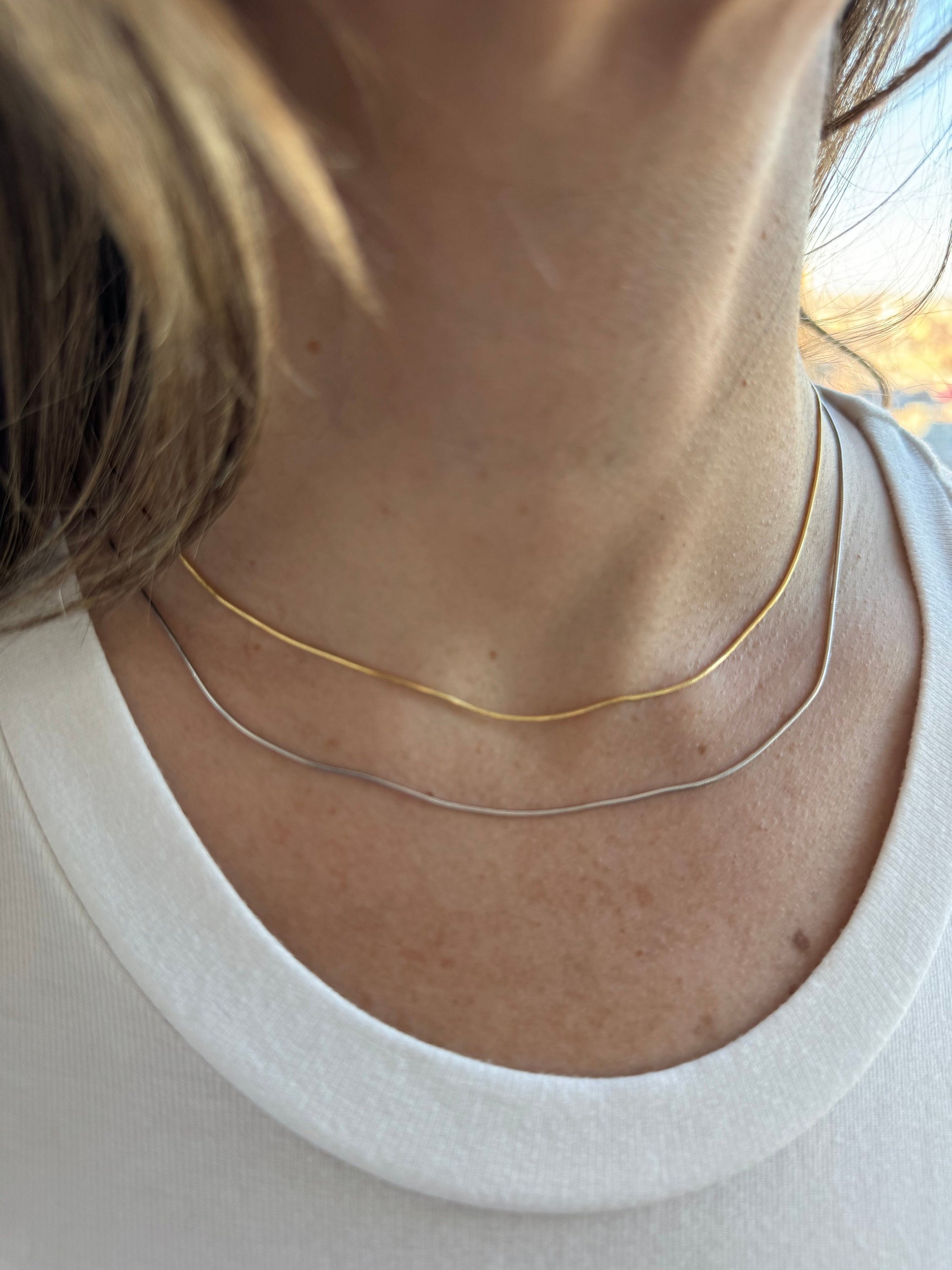 Solid 14K Gold 0.9mm Round Snake Chain, 16" 18" 20" 24" Delicate Snake Necklace, Real Gold Chain, Women