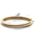 14K Yellow Gold Twisted Oval Bangle with Box Clasp, 7