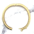 14K Yellow Gold Twisted Oval Bangle with Box Clasp, 7