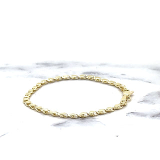 Solid 14K Yellow Gold 3mm Heart Link Bracelet, 5.5" 7" Real Gold Bracelet, Heart Bracelet, White Gold, Women, Girls