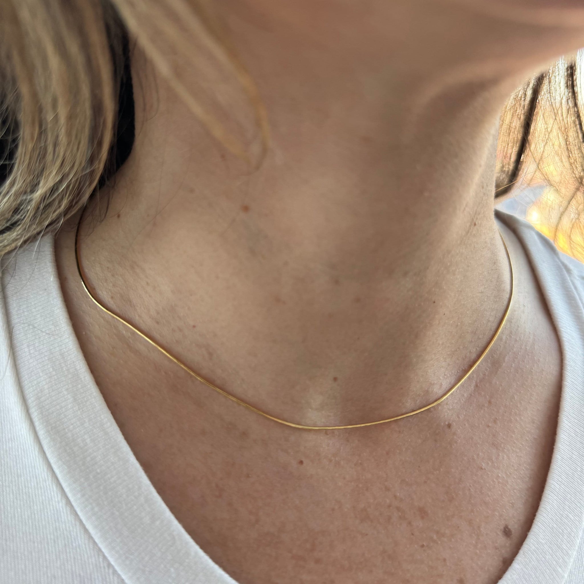 Solid 14K Yellow Gold 0.7mm 0.9mm Round Snake Chain, 16" 18" 20" 24" Delicate Snake Necklace, Real Gold Chain, Women