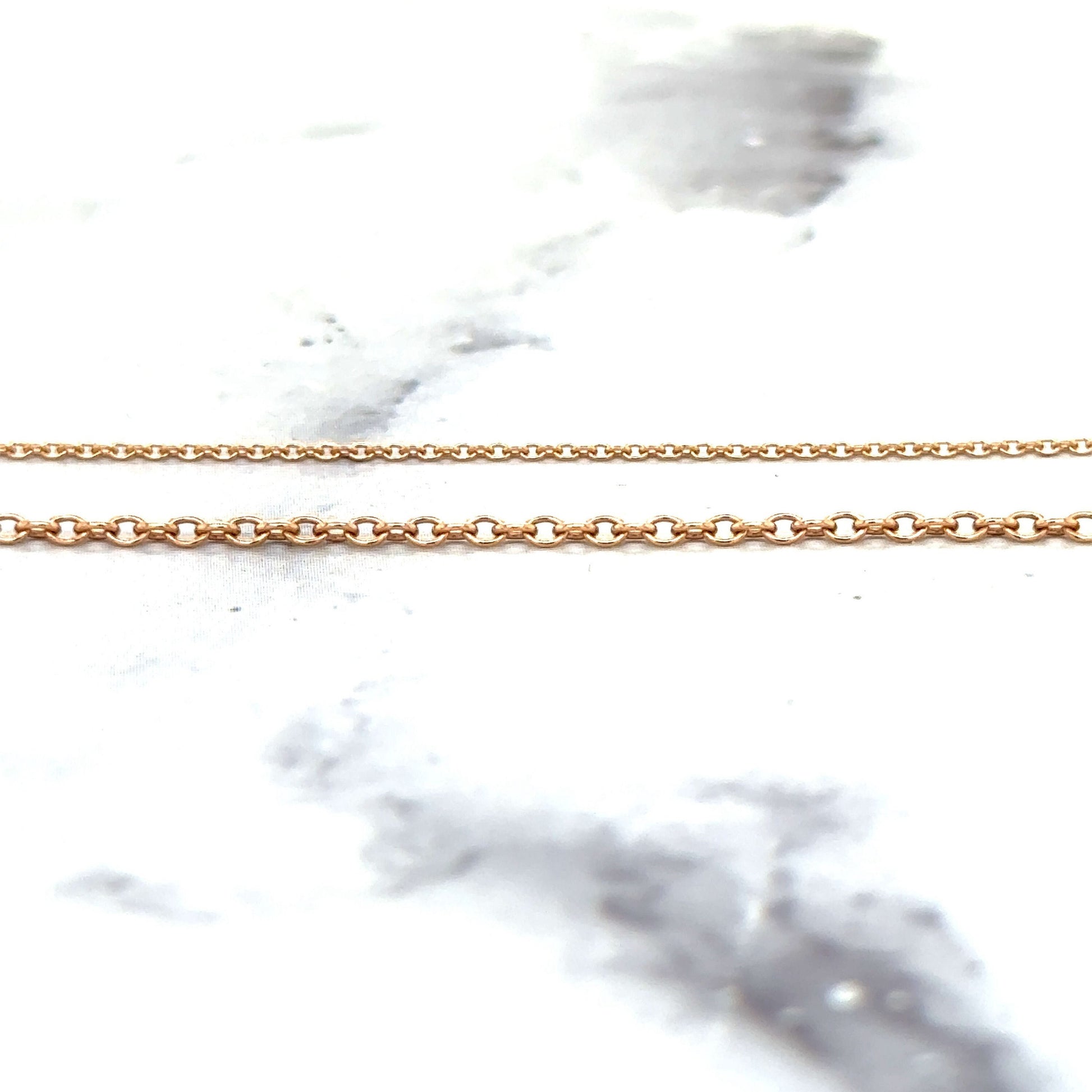 Solid 18K Rose Gold 1mm 1.5mm Oval Cable Chain, 16" 18", Real Gold Necklace, Pink Chain, Dainty Chain, Woman