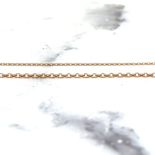 Solid 18K Rose Gold 1mm 1.5mm Oval Cable Chain, 16" 18", Real Gold Necklace, Pink Chain, Dainty Chain, Woman