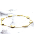 14K Yellow Gold Satin & Matte Pebble Strand Bracelet, 7.25