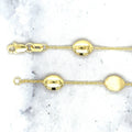 14K Yellow Gold Satin & Matte Pebble Strand Bracelet, 7.25