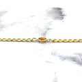 14K Yellow Gold 6mm Adjustable Round Citrine Curb Bracelet, 7.25