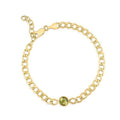 14K Yellow Gold 6mm Adjustable Round Citrine Curb Bracelet, 7.25