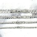 Solid 14K White Gold 2.6mm 3.6mm 4.7mm 5.7mm Comfort Curb Necklace, 16