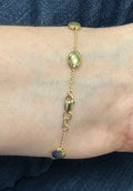 14K Yellow Gold Satin & Matte Pebble Strand Bracelet, 7.25