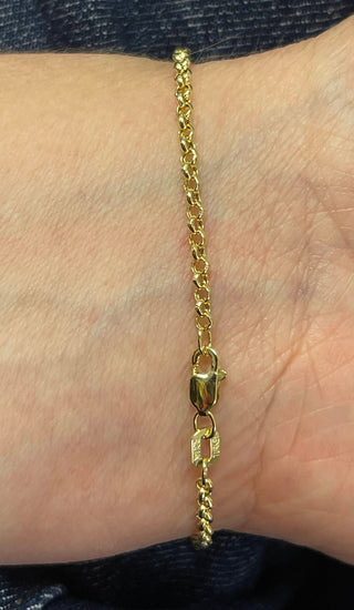 14K Yellow Gold 7" Lite Rolo Chain Bracelet, 2.5mm wide, Classic Gold Bracelet, Real Gold, White Gold, Women