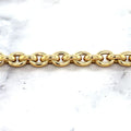 14K Yellow Gold 6.2mm Polished Oval Rolo Link Chain Bracelet, 7.5