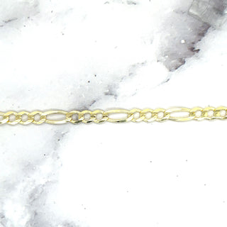 Solid 14K Yellow Gold 4.5mm Figaro Chain Bracelet, 7" 8* Real Gold Bracelet, Figaro Style, Women, Unisex