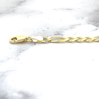 Solid 14K Yellow Gold 4.5mm Figaro Chain Bracelet, 7" 8* Real Gold Bracelet, Figaro Style, Women, Unisex