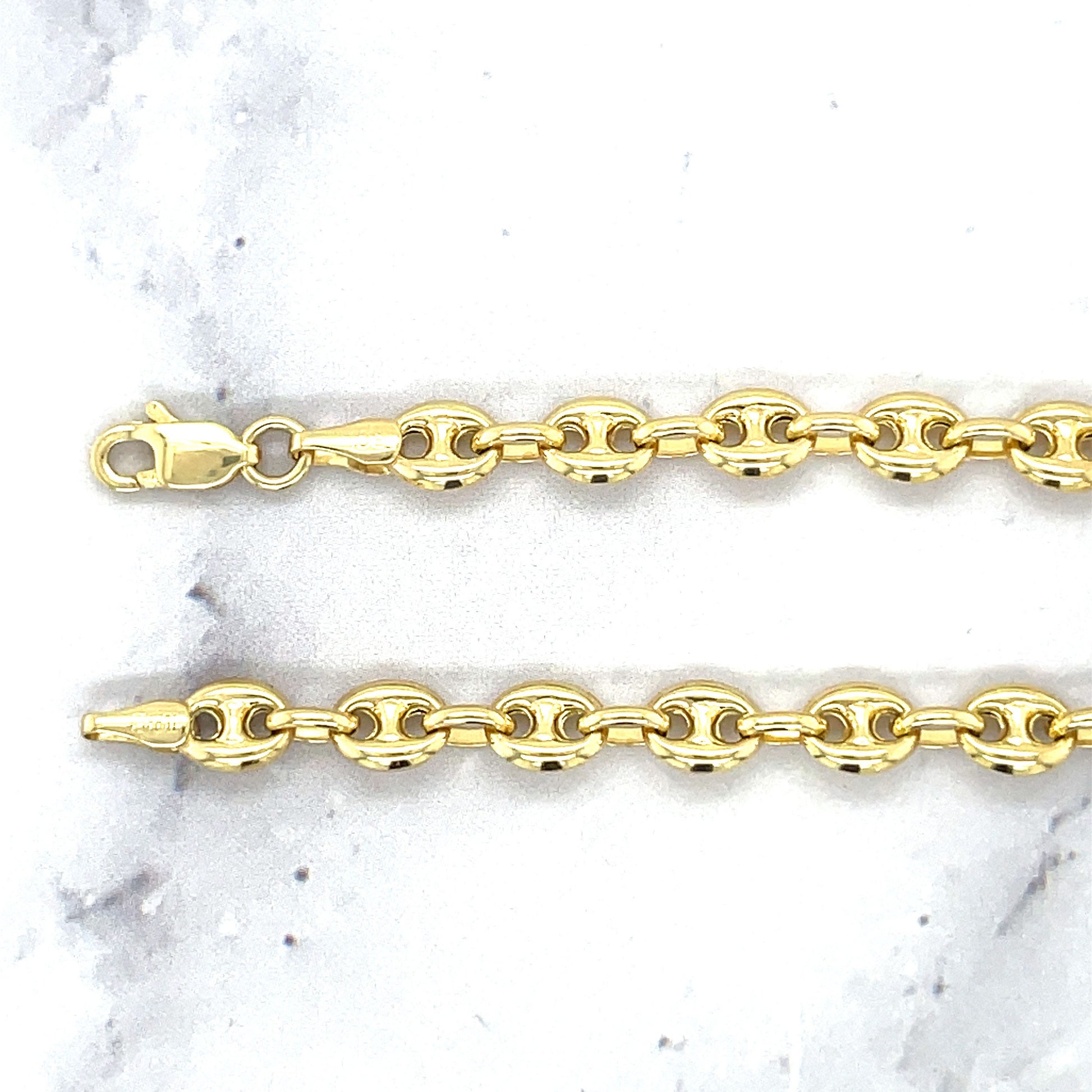 14K Yellow Gold 4.7MM Puffed Mariner Bracelet, 6" 7" Real Gold Bracelet, Gift For Women, Trendy Bracelet, Women Jewelry