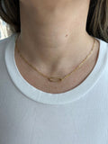 14K Yellow Push-lock Paperclip Necklace, 18