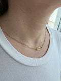 14K Yellow Push-lock Paperclip Necklace, 18