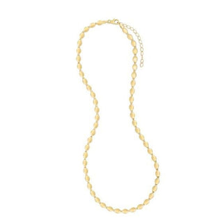 14K Gold 18" Pebble Bead Fancy Chain with Lobster claw Clasp, 4mm Wide, Real Gold Necklace, Women