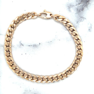 14K Yellow Gold 7.25 Inch Classic Miami Cuban Link Bracelet, 6mm Wide, White Gold, Rose Gold, Real Gold Bracelet