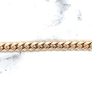 14K Rose Gold 7.25 Inch Classic Miami Cuban Link Bracelet, 6mm Wide, White Gold, Yellow Gold, Real Gold Bracelet, Curb Bracelet, Women