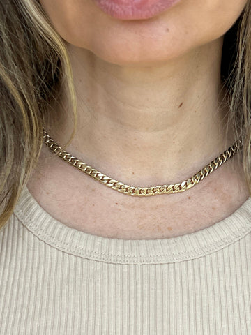 14K Yellow Gold Classic Miami Cuban Link 14" - 16" Adjustable Chain, 6.0mm Wide, Curb Chain, Choker, Women