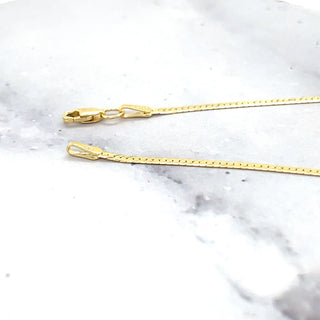 14K Yellow Gold 16" 18" 20" Inch Delicate Flat Polished Beveled Herringbone Chain 1.5mm Wide, Real Gold Chain, Women Herringbone Necklace