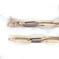 14K Rose Gold 6.1mm Lite Paperclip Rectangle Long Link Necklace, 18