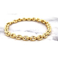 14K Yellow Gold 6.2mm Polished Oval Rolo Link Chain Bracelet, 7.5