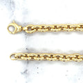 14K Yellow Gold 6.2mm Polished Oval Rolo Link Chain Bracelet, 7.5