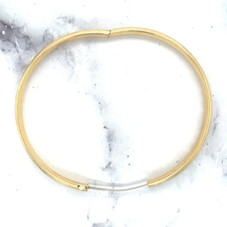 14K Yellow Gold 7 inch Polished Floral Design Bangle Bracelet 6mm Wide, Real Gold Bangle, Stackable Bangle, Women