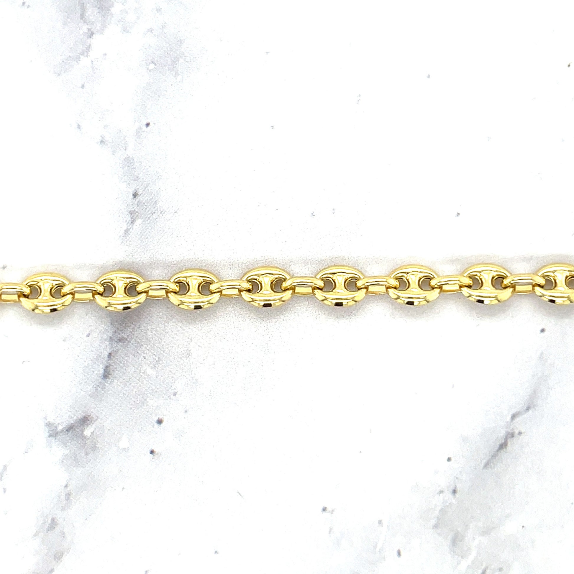 14K Yellow Gold 4.7MM Puffed Mariner Bracelet, 6" 7" Real Gold Bracelet, Gift For Women, Trendy Bracelet, Women Jewelry