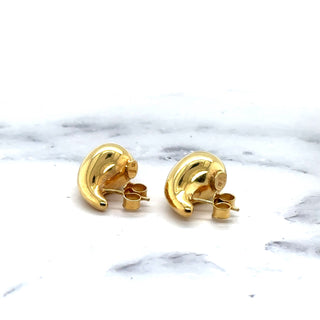 14k Yellow Gold Tear Drop Earrings, Chunky Dome Bottega Studs, Trendy Women's Jewelry, Mother's Day Special Gift