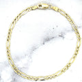 Solid 14K Yellow Gold 3.1mm Figaro Chain Bracelet, 7