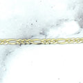 Solid 14K Yellow Gold 3.1mm Figaro Chain Bracelet, 7