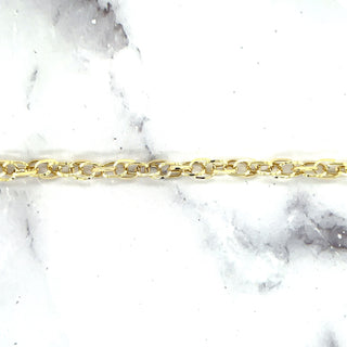 14K Yellow Gold 7.5" Oval Euro Link Chain Bracelet, Real Gold Bracelet, Fashion Bracelet, Women