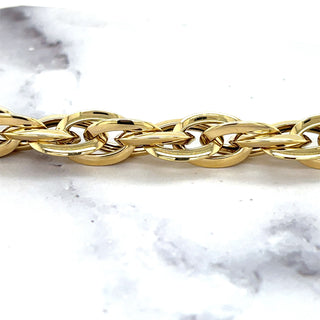 14K Yellow Gold 10mm Interlocking Oval Link Bracelet 7.75" Real Gold Bracelet, Chunky Bracelet, Fashion Bracelet, Women