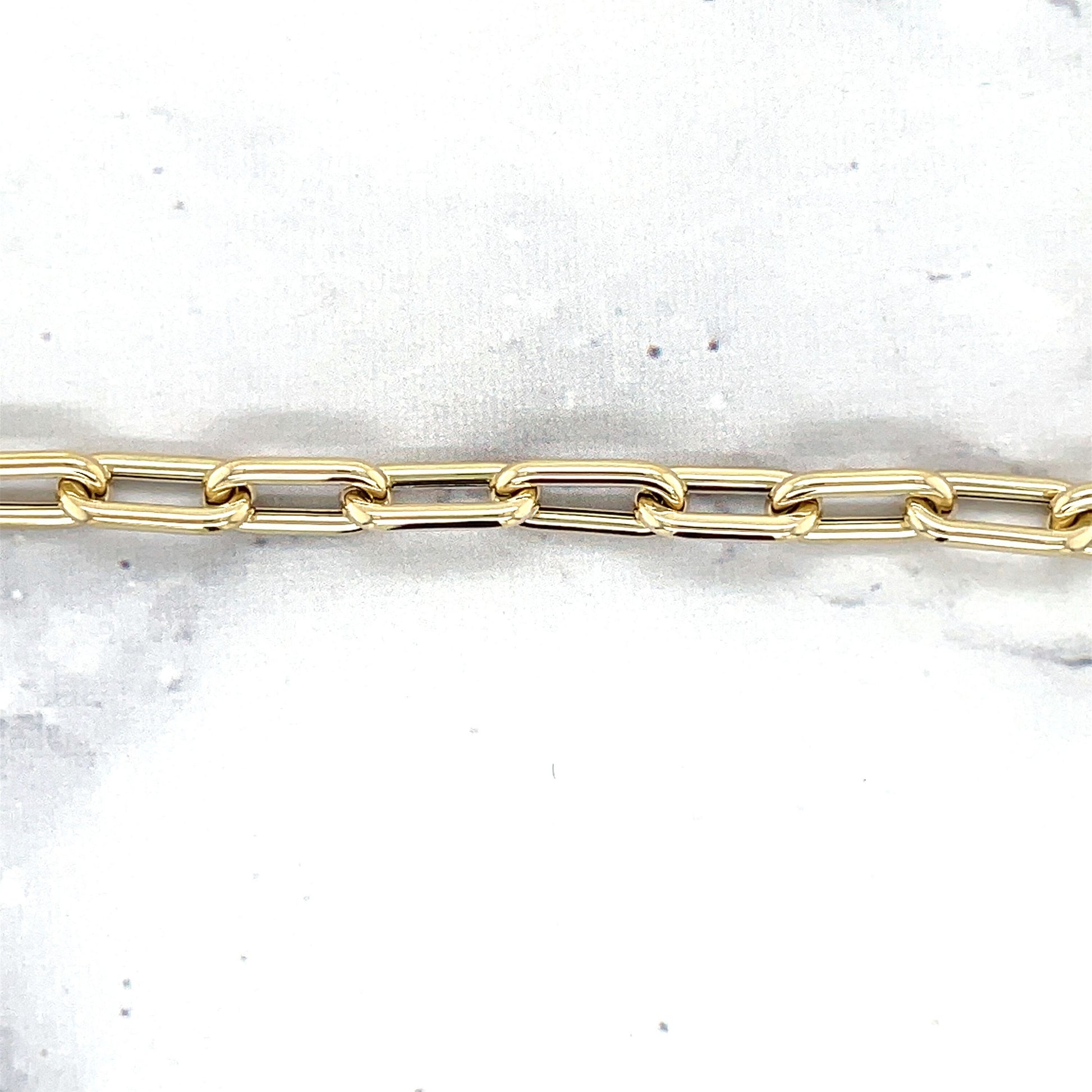 14K Yellow Gold 18.5" Polished Paperclip Link Necklace 5mm wide with Toggle Clasp, Real Gold Chain, Women Paperclip