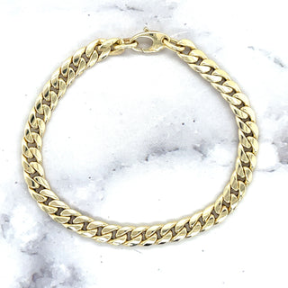 14K White Gold 7.25 Inch Classic Miami Cuban Link Bracelet, 6mm Wide, Yellow Gold, Rose Gold, Real Gold Bracelet, Curb Bracelet, Women