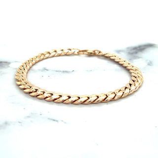 14K Rose Gold 7.25 Inch Classic Miami Cuban Link Bracelet, 6mm Wide, White Gold, Yellow Gold, Real Gold Bracelet, Curb Bracelet, Women