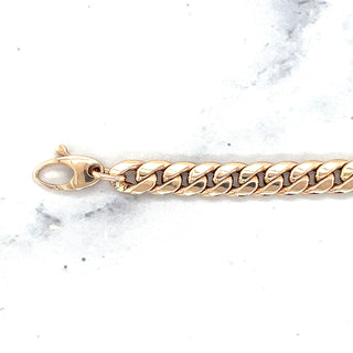 14K Rose Gold 7.25 Inch Classic Miami Cuban Link Bracelet, 6mm Wide, White Gold, Yellow Gold, Real Gold Bracelet, Curb Bracelet, Women