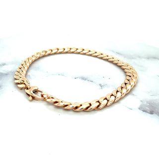 14K Rose Gold 7.25 Inch Classic Miami Cuban Link Bracelet, 6mm Wide, White Gold, Yellow Gold, Real Gold Bracelet, Curb Bracelet, Women